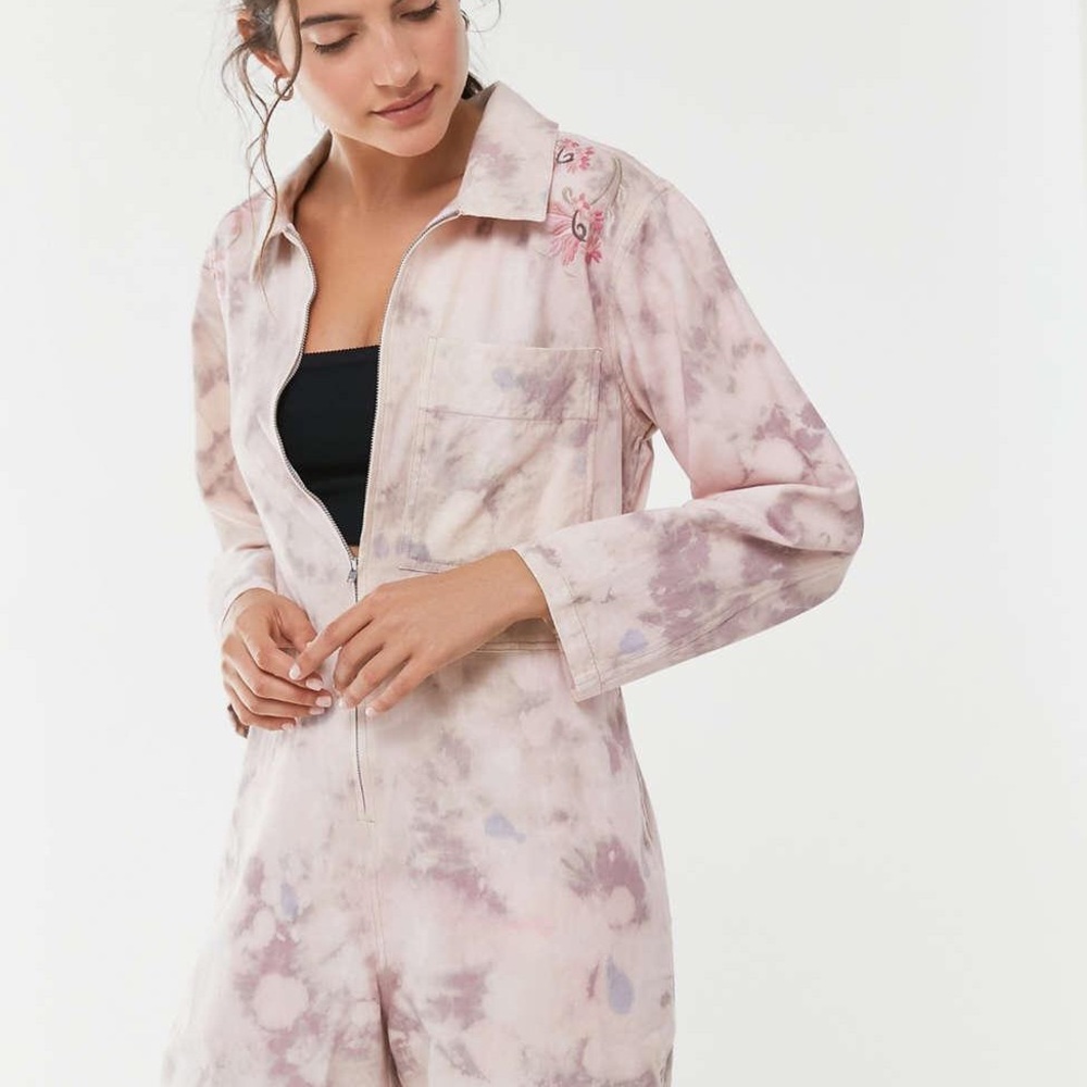 Kimchi Blue tie dye embroidered coverall Medium